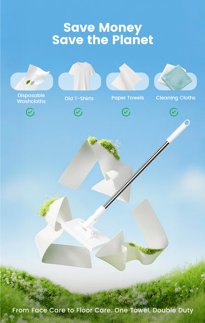 Disposable Dust Mop with 4 Reusable Cloths
