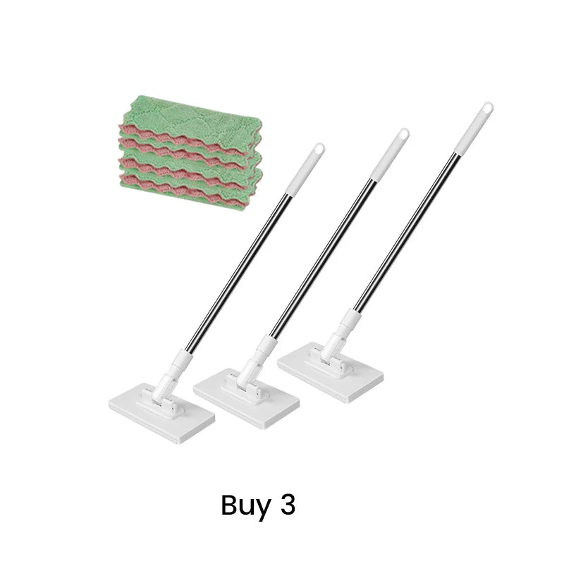 Disposable Dust Mop with 4 Reusable Cloths